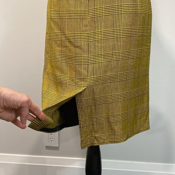 Jones New York Yellow Plaid Pencil Pencil Skirt Size 12 - Picture 9 of 16